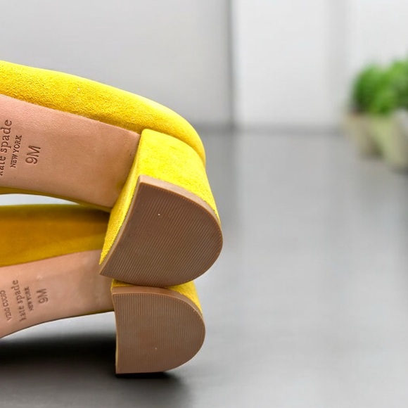KATE SPADE NEW YORK Kylah Slip-On Pumps - Mustard Suede - Size 9 M - Picture 8 of 10